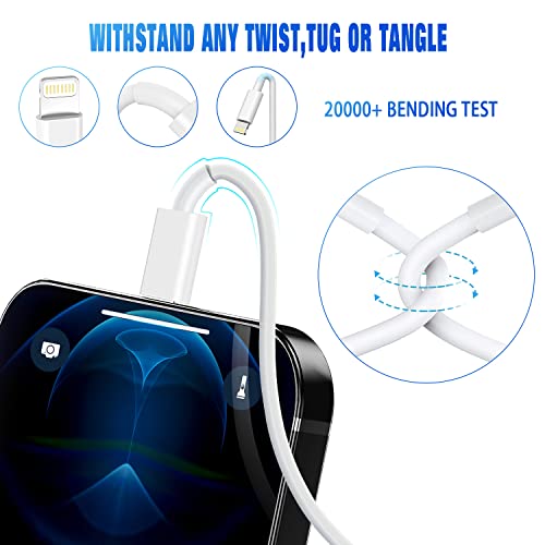 iPhone Charger 3FT, [Apple MFi Certified] Lightning Cable Original 3Pack USB Power Fast Charging Data Sync Transfer Cord Compatible with iPhone 13/12/11 Pro Max/XS MAX/XR/XS/X/8/7/Plus/6S/6/SE/5S（3FT）