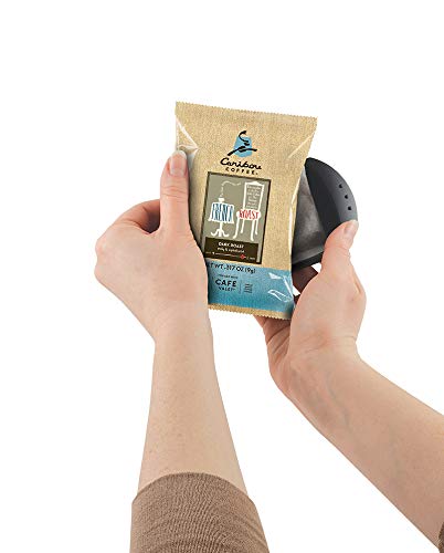 Caribou Coffee French Roast Regular, Decaf and Mahogany One-Cup Coffee Filter Packs with Disposable Brew Basket, for use in Cafe Valet Single-Serve Brewers, 36Count, Tasters Assortment