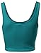 Basic Solid Sleeveless Crop Tank Tops Turquoise Size M