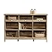 Sauder Adept Storage Credenza, Multi-Purpose Organization, Storage Credenza - Craftsman Oak Finish