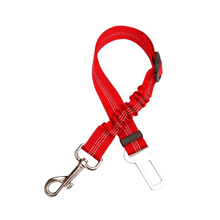 Seat Belt for Dogs In cars UK,Adjustable Elastic Bungee, Strong Durable Dog Car Harness - 360 Degree Swivel Attach Won't Twist, Reflective, Easy to Use (RED)