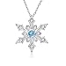 Amanda Rose Collection Swiss Blue and White Topaz Snowflake Pendant-Necklace in Sterling Silver
