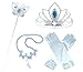 Princess Cinderella Dress up Party 4-Piece Accessories Gift Set (C. Light Blue)