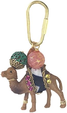 Lenora Dame Camel Purse Charm Keychain FOB, Multi