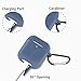 amasing AirPods Case 7 in 1 for Airpods 1&2 Accessories Kits Protective Silicone Cover for Airpod Gen1 2 (Front Led Visible) with 2 Ear Hook /2 Staps/1 Clips Tips Grips/1 Zipper Box Navy Blue