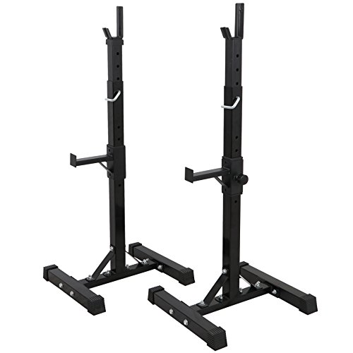 F2C Pair of Adjustable 41"66" Sturdy Steel Squat Rack Barbell Free Bench Press Stand GYM/Home