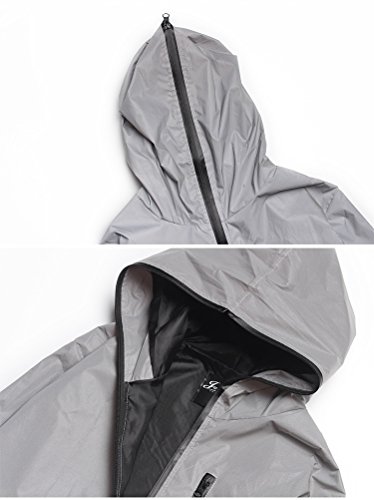fangfei Reflective Coat Hooded Windbreaker Fashion Runing Pocket Jacket