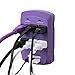 Surge Protector, Electronics Charging Station, 6 Outlet 2 USB Port Wall Adapter with Safety Indicator Lights -Purple- by Office + Style