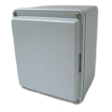 Caja de 4 cierres de fibra de vidrio, tapa sólida con tornillos, 20 x 10 x 12,7 cm