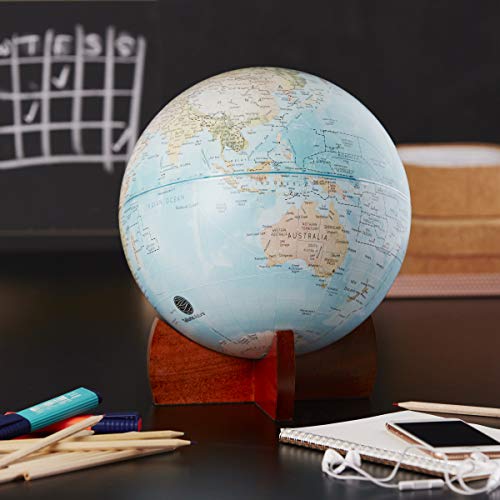 10" Pick Up Retro World Globe on Wooden Stand