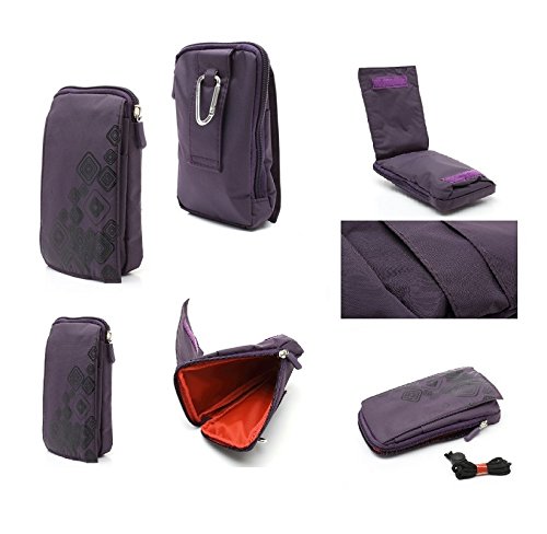 DFV mobile - Funda Multiusos Universal con Varios Compartimentos para Cinturon y Mosqueton para => VODAFONE SMART PLATINUM 7 > VIOLETA (16 x 9.5 cm)
