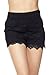 ToBeInStyle Women's Flowers Style 3 Lace Shorts - Black - Large