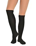 Womens Slouch Rib Knee Socks Cashmere Virgin Wool Blend Sock 7 Color Options