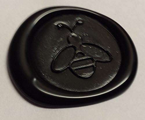 100 pack of Wax Seals: Self adhesive wax seal sticker - Bee - Black - 1"