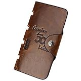 AStorePlus USA Distribution Classic Vintage BALINI Cowboy 501 Mens Genuine Leather Long Wallet Credit ID Card Purse, Style 6