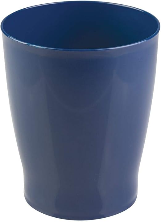 Amazon Com Mdesign Slim Round Plastic Small Trash Can Wastebasket