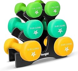 Yes4All Neoprene Dumbbells Set with Rack/3 Pairs of