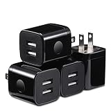 X-EDITION USB Wall Charger, 4-Pack 2.1A Dual Port USB Cube Power Adapter Wall Charger Plug Charging Block Compatible with Phone Xs Max/Xs/XR/X/8/7/6S/6 Plus, Pad, Samsung, Android Phone (Black)