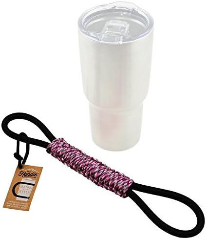 Universal Paracord Tumbler Handle - "The Handie" Fits Yeti Rambler, Rtic, Thermic, Sic And More (Pink Camo)