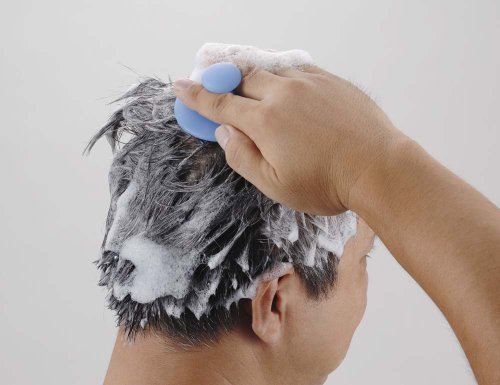 Shampoo Scalp Massage - Silicom Brush (blue) by Shimomura