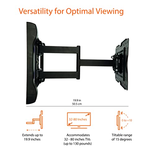 Amazon Basics Full Motion Articulating TV Wall Mount Bracket with