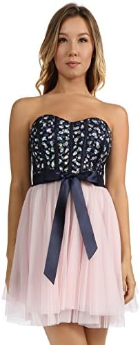 Teeze Me Queen Colleen Strapless Corset Jewel Beaded Tulle Skirt Dress