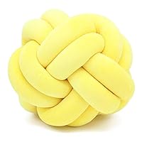 MARGUERAS 1PCS Knotted Ball Pillow Baby Sleep Throw Pillows Decoration (Yellow)