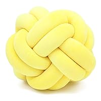 MARGUERAS 1PCS Knotted Ball Pillow Baby Sleep Throw Pillows Decoration (Yellow)