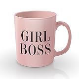 Girl Boss Pink Coffee Mug – Celebrate & Empower The Inspirational Women In your Life - The Perfect Novelty, Funny Christmas Or Birthday Gift Idea For Her - 11oz Ceramic - Comes In Cute Pink Gift Box
