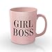 Girl Boss Pink Coffee Mug - Celebrate & Empower The Inspirational Women In your Life - The Perfect Novelty, Funny Christmas Or Birthday Gift Idea For Her - 11oz Ceramic - Comes In Cute Pink Gift Box