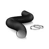TerraBloom 8" Air Duct - 8 FT Long, Black Flexible Ducting with 2 Clamps, 4 Layer HVAC Ventilation Air Hose - Great for Grow Tents, Dryer Rooms, House Vent Register Lines