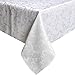 ColorBird Scroll Damask Jacquard Tablecloth Polyester Fabric Water Resistant Spillproof Table Cover for Kitchen Dinning Wedding Banquet Party Tabletop Use (Rectangle/Oblong, 60 x 120 Inch, White)