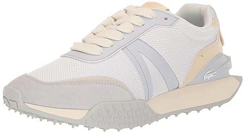 Lacoste Women’s L-Spin Deluxe Sneaker, WHT/LT TRQS, 6.5