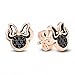 Gemstar Jewellery Black Sim Diamond 14K Rose Gold Plated 10mm Disney Minnie Mouse Stud Earrings In 925 Sterling Silver