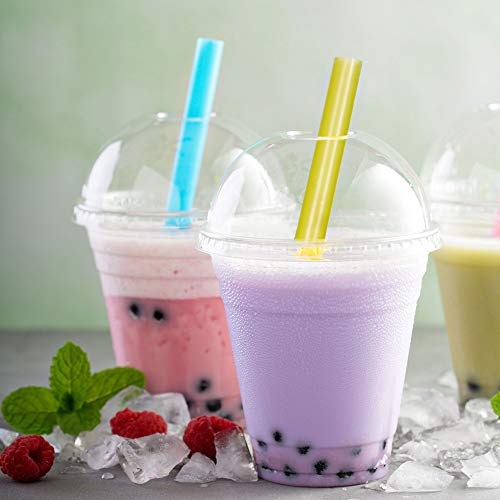 16oz Clear Plastic Cups with Dome Lids and Straws (100 Set) - Thumbnail 3