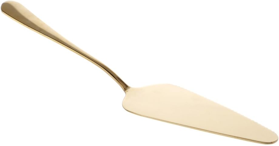 Xuniu Stainless Steel Cake Shovel Pie Pizza Cheese Server Divider Knife Baking Tools Gold 22.5x5cm/8.86x1.97