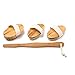 Premium Bamboo Long Handle Body Brush with Natural Boar Bristle Set Best for Wet Or Dry Skin Brushing Exfoliating Skin - Stimulating Lymphatic System Flow Increase Blood Circulation -Reduce Cellulite