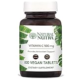 Vitamin C Supplement by Natural Nutra – Ascorbic Acid – Gluten Free Radiant Skin and Face Formula, 500 mg, 100 Tablets