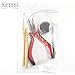 Neitsi® Hair Extension Remove Pliers + Pulling Hook + Bead Device Tool Kits for Nano Rings Beads Loops (with Black# Nano Rings)
