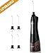 ACEVIVI Water flosser Oral Irrigator for Teeth with 4 Jet tips Cordless Rechargeable Portable Power Dental Flosser 180ml, Black