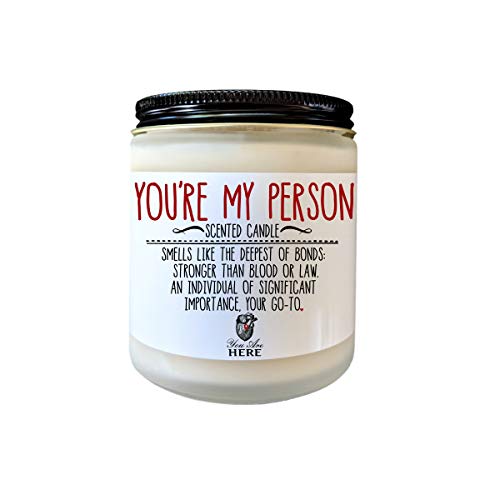 Amazon Com You Re My Person Best Friend Gift Greys Anatomy Candle Scented Candle Bff Gift Tv Show Gift Fandom Candle Meredith And Cristina Handmade