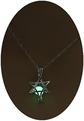 Green Star Necklace Pendant -GLOW IN DARK - Glowing Star Necklace Woman Jewelry