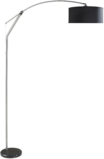 Major Q 6933bk Arching Adjustable Floor Lamp With Marble Base