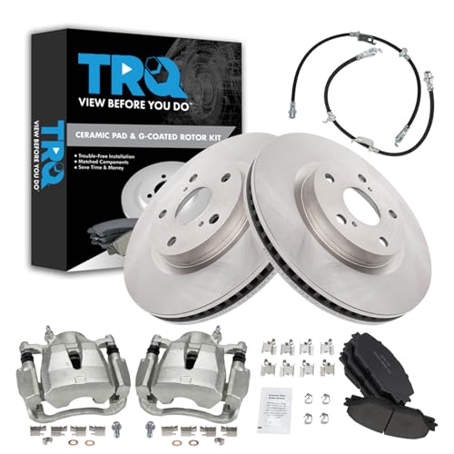 TRQ Front Brake Pad and Rotor Set Ceramic Coated Rotors Calipers at Amazon