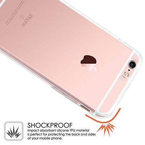 iPhone 6 Case, Transparent Pink Soft TPU Gel Cover and Screen Protector for iPhone 6S/6 [Pink][4.7\