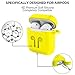 AirPods Case 9 In 1 Airpods Accessories Kits Protective Silicone Cover and Skin Compatible Apple Airpods Charging Case with Airpods Ear Hook/Tips/Airpods Strap/Clip/Watch Band Holder/Zipper Box YELLOWthumb 1