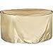 Abba Patio Outdoor/Porch Round Table and Chair Set Cover, Water and Fire Resistant, All Weather Protection, Tan Color, Medium