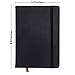 Thick Paper Notebook -A5 Black Faux Leather Journal-(2-Pack) Large Lined College Ruled 120 GSM, Fountain Pen Writing Notebook Pockets. Bleed Proof, Personal, Vegan, PU, Pen Holder, Table of Contents