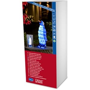 Konstsmide LED acryl figuur “Pinguïn staand” / voor buiten (IP44) / 24V buitentransformator / 96 koud witte diodes / transparante kabel, 6117-203, kleurrijk