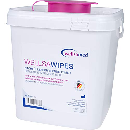 Wellsamed Wellsaclean Navulbare dispenseremmer, voutdoekdispenser, leeg, vliesdoekdispenser, hersluitbaar, max. 5 liter… - Afbeelding 4